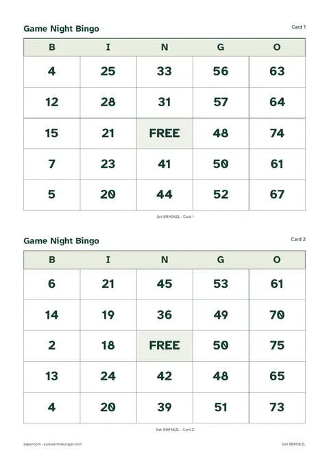 75-ball bingo cards