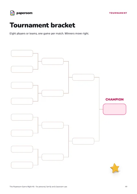 Tournament bracket